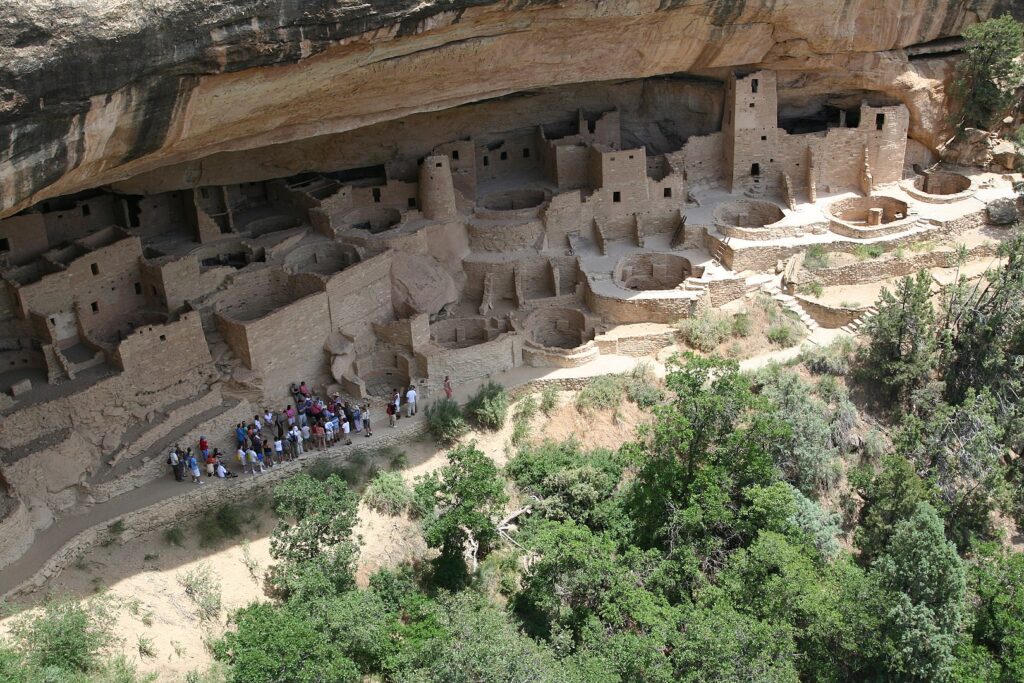 A photograph taken of the Cliff Palace in Mesa Verde National Park, Colorado.