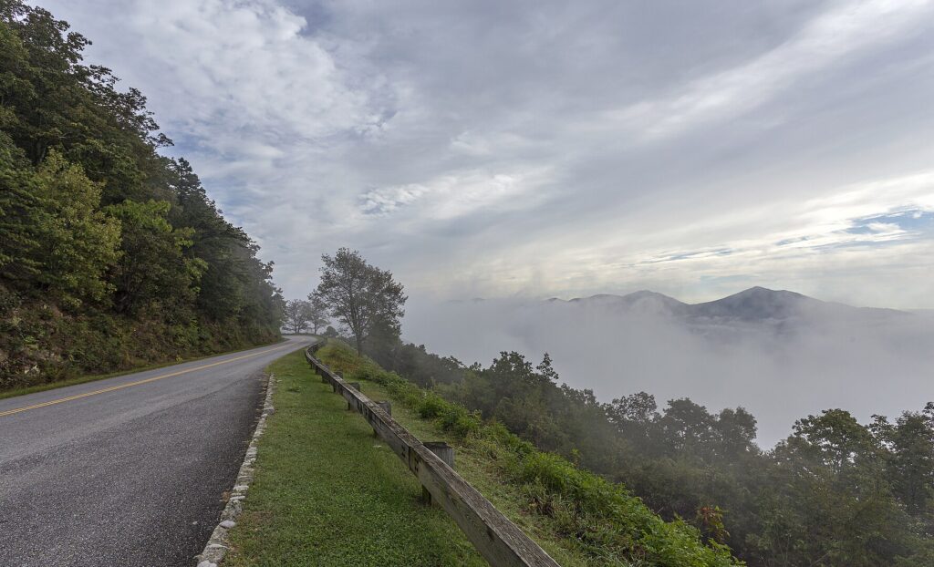 The Blue Ridge Parkway near Roanoke in Virginia, USA