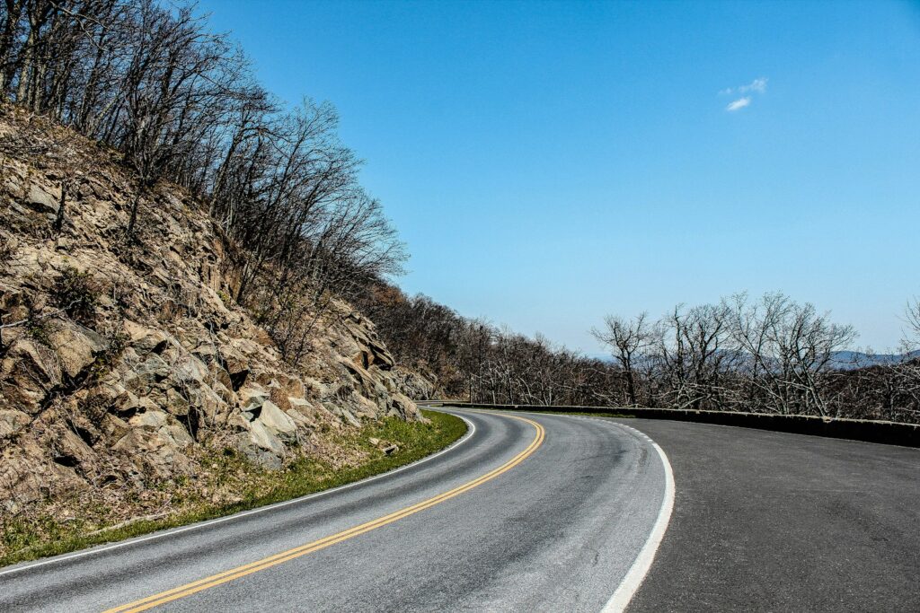 Empty asphalt road