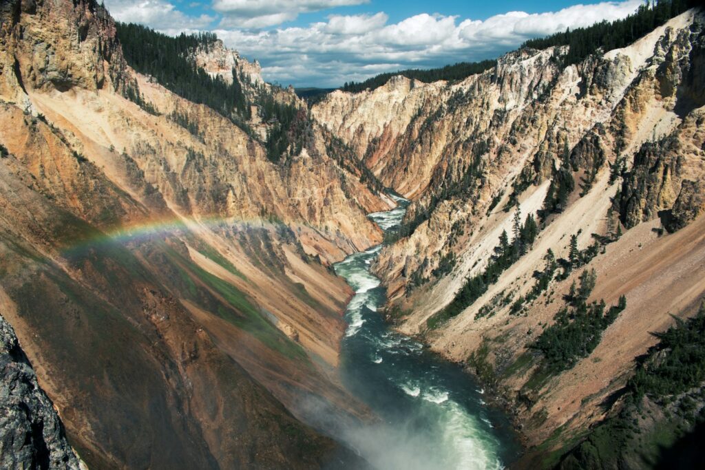aerial photo of mountain and river